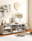White Wood Media Console Table - From Where - 