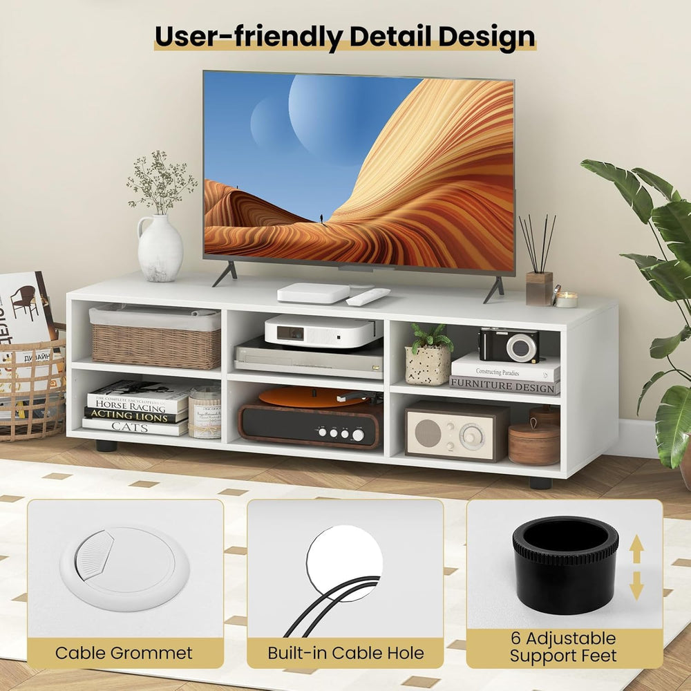 White Wood Media Console Table - From Where - 