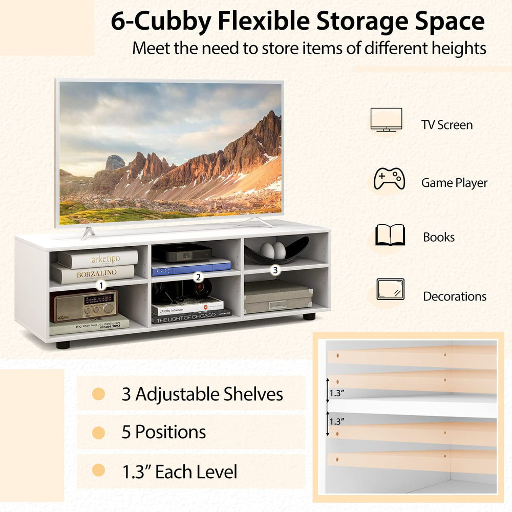 White Wood Media Console Table - From Where - 