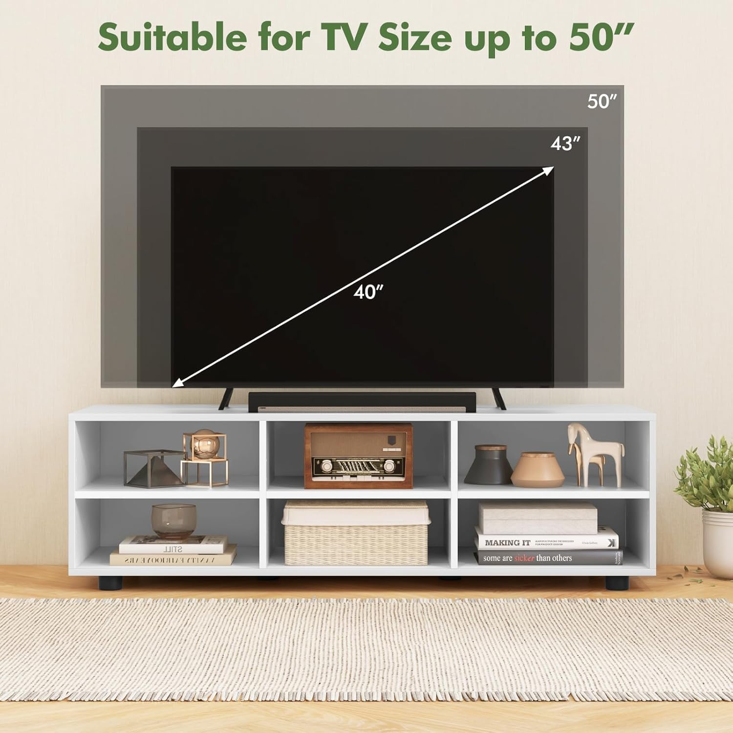 White Wood Media Console Table - From Where - 