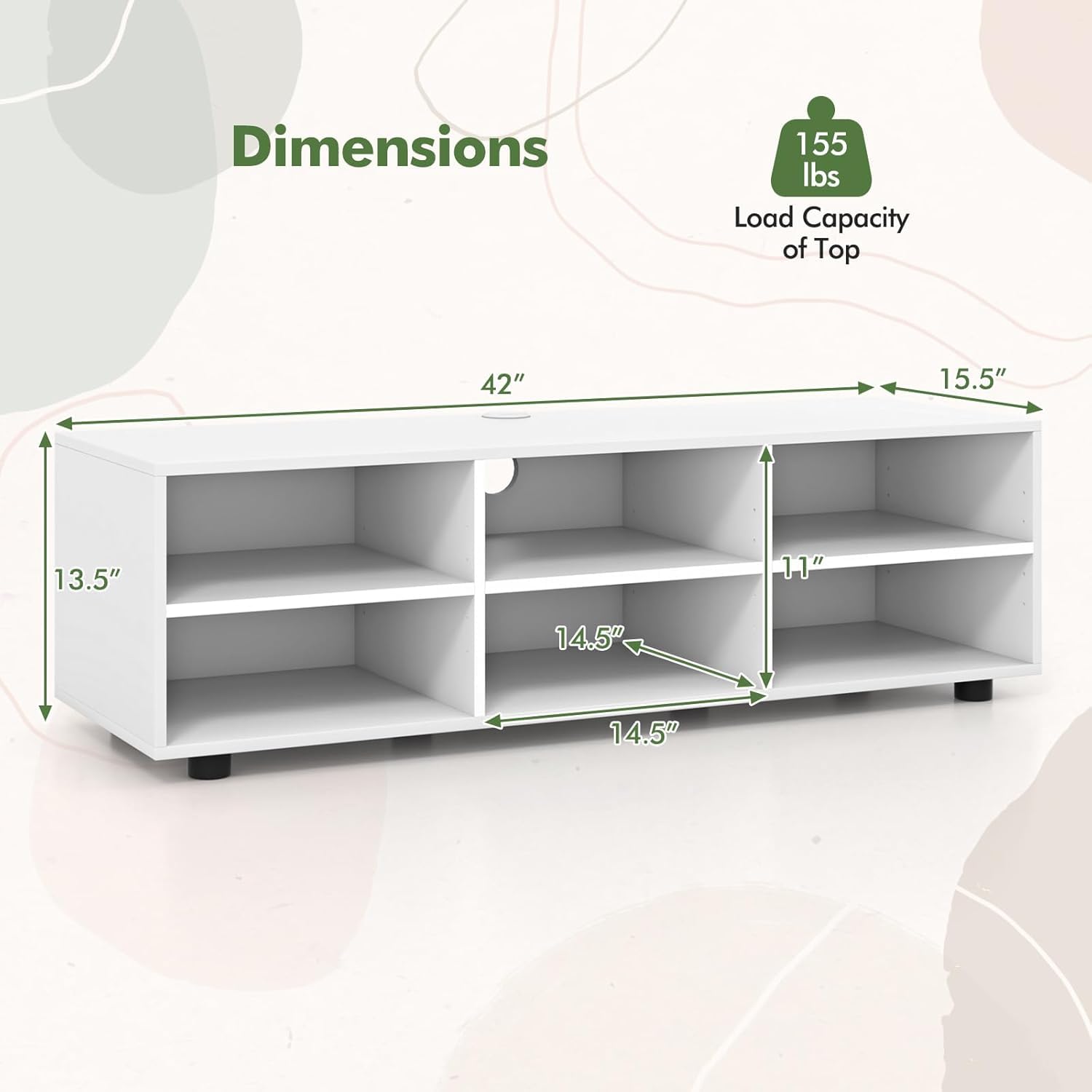 White Wood Media Console Table - From Where - 