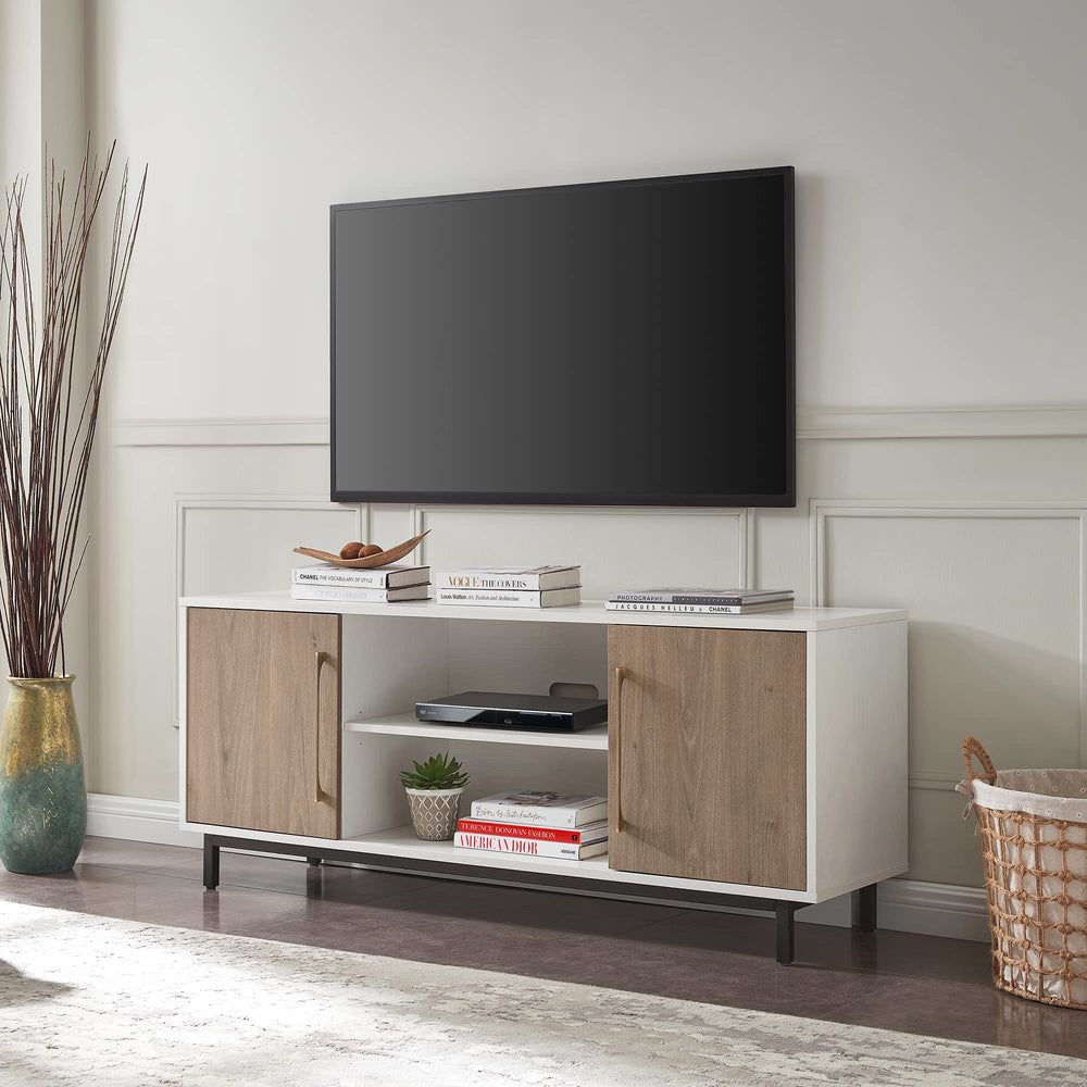 White/Antiqued Oak TV Stand - From Where - 