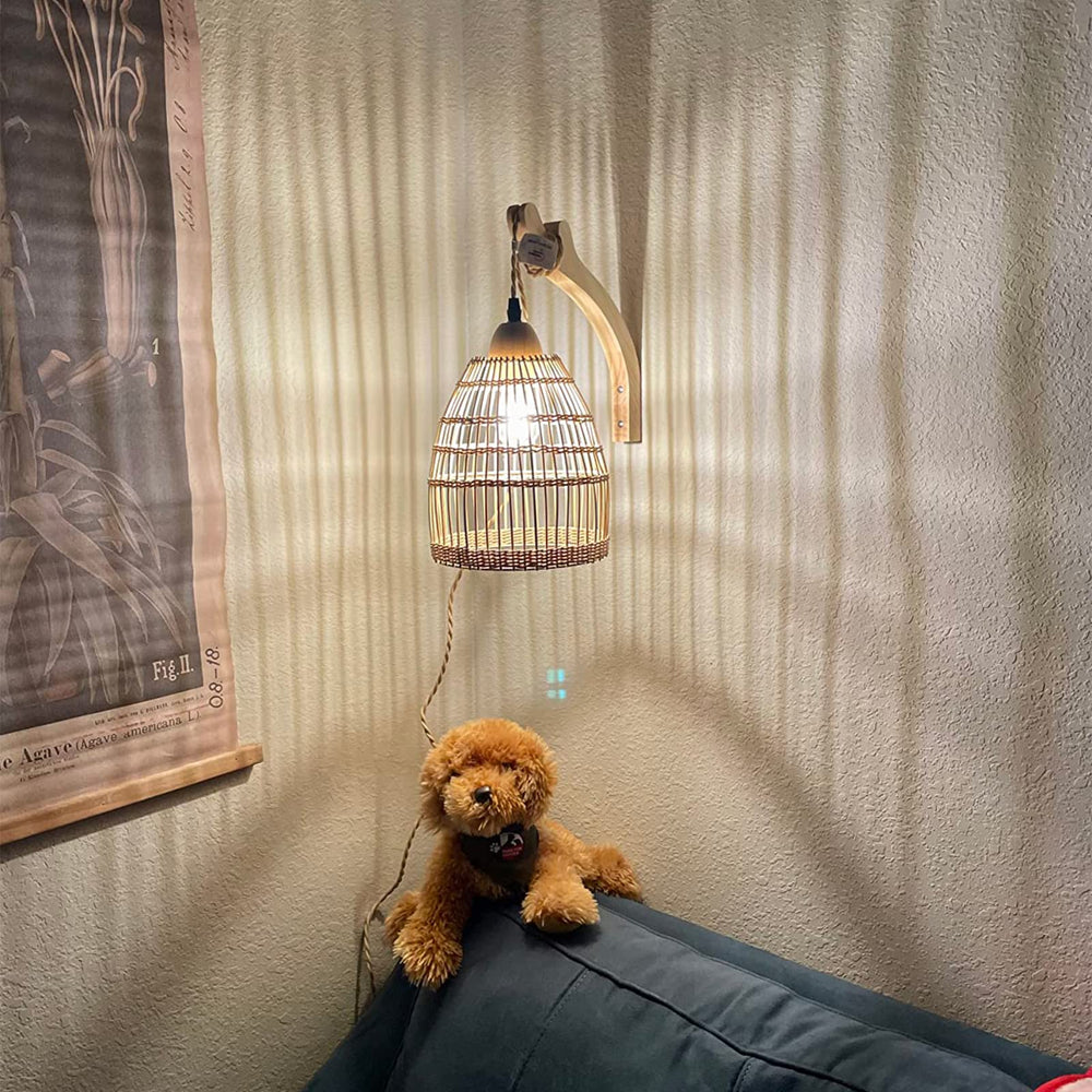 Wicker Wall Sconces (Set of 2) - From Where - 