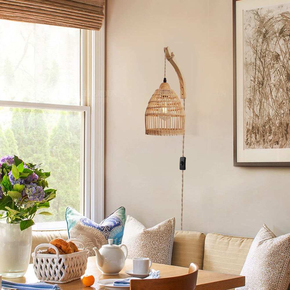 Wicker Wall Sconces (Set of 2) - From Where - 