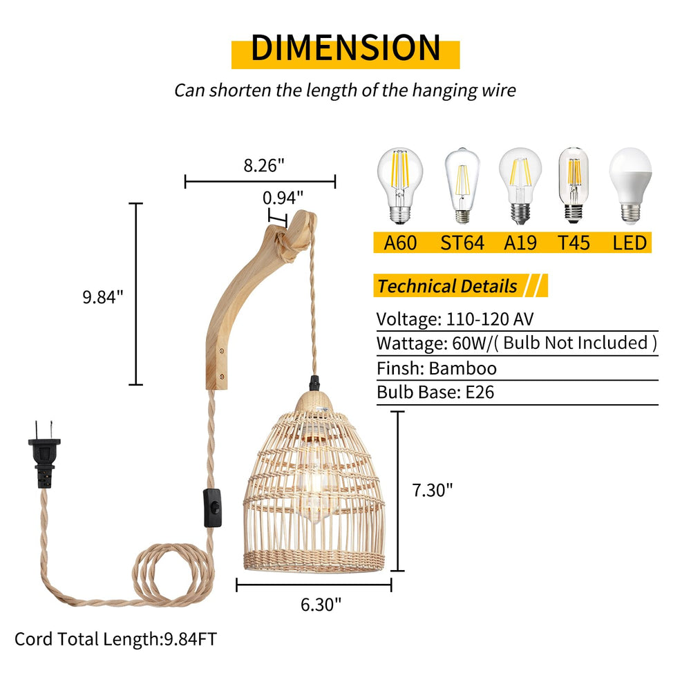 Wicker Wall Sconces (Set of 2) - From Where - 