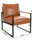 Wide Vintage Leather Accent Chair - From Where - 