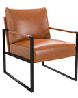 Wide Vintage Leather Accent Chair - From Where - 