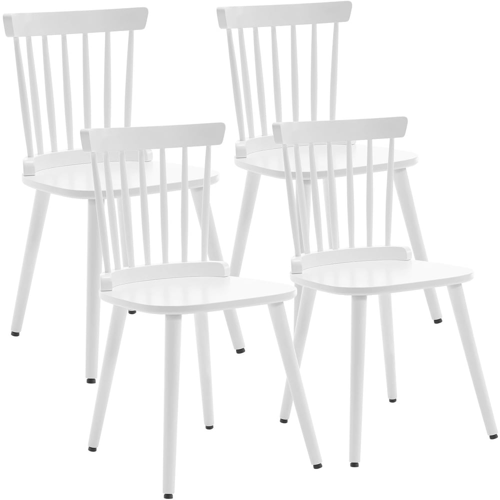 Windsor White Dining Chairs (Set of 4) - From Where - 