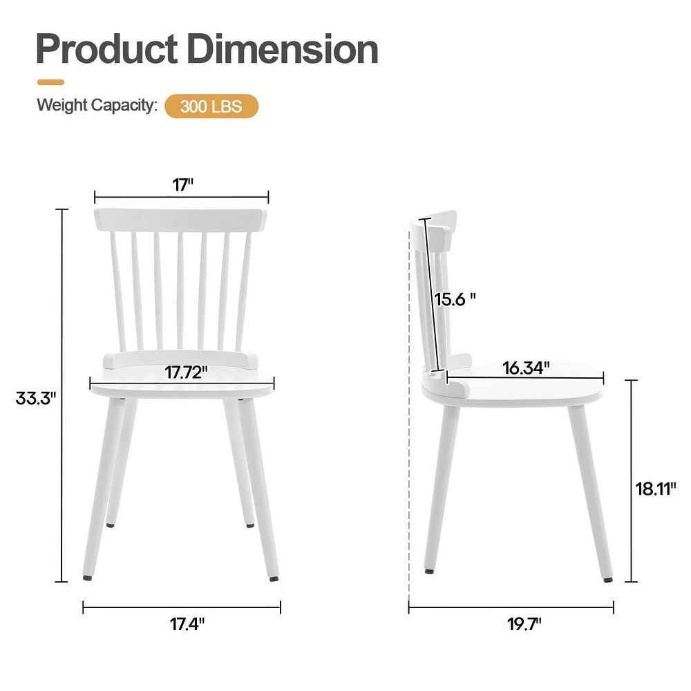 Windsor White Dining Chairs (Set of 4) - From Where - 