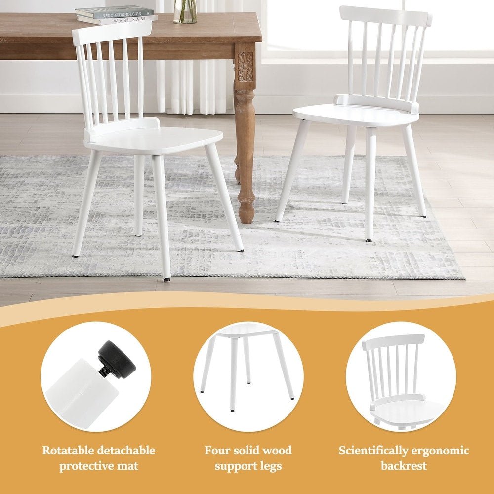 Windsor White Dining Chairs (Set of 4) - From Where - 