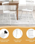 Windsor White Dining Chairs (Set of 4) - From Where - 