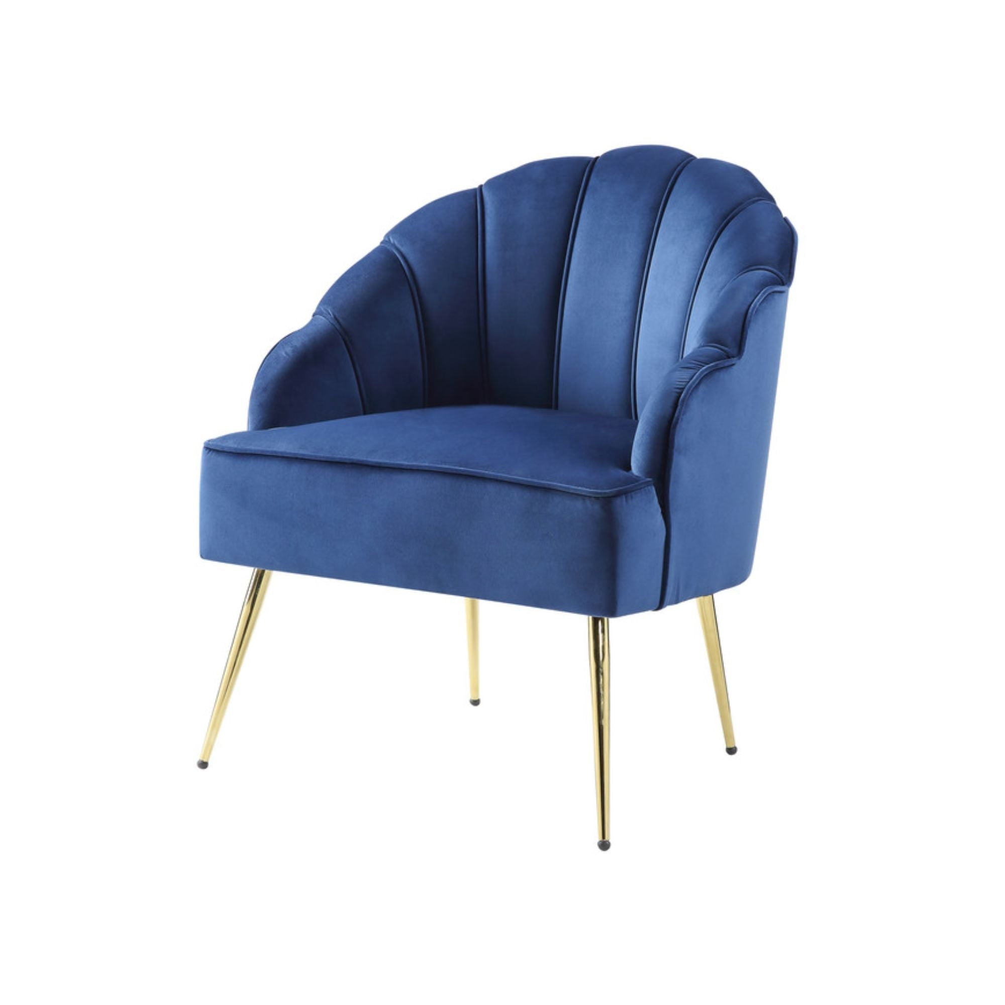 Wingback Accent Arm Chair with Metal Legs in Blue - From Where - 