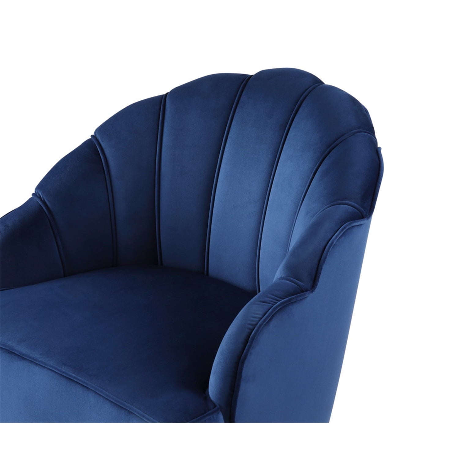 Wingback Accent Arm Chair with Metal Legs in Blue - From Where - 