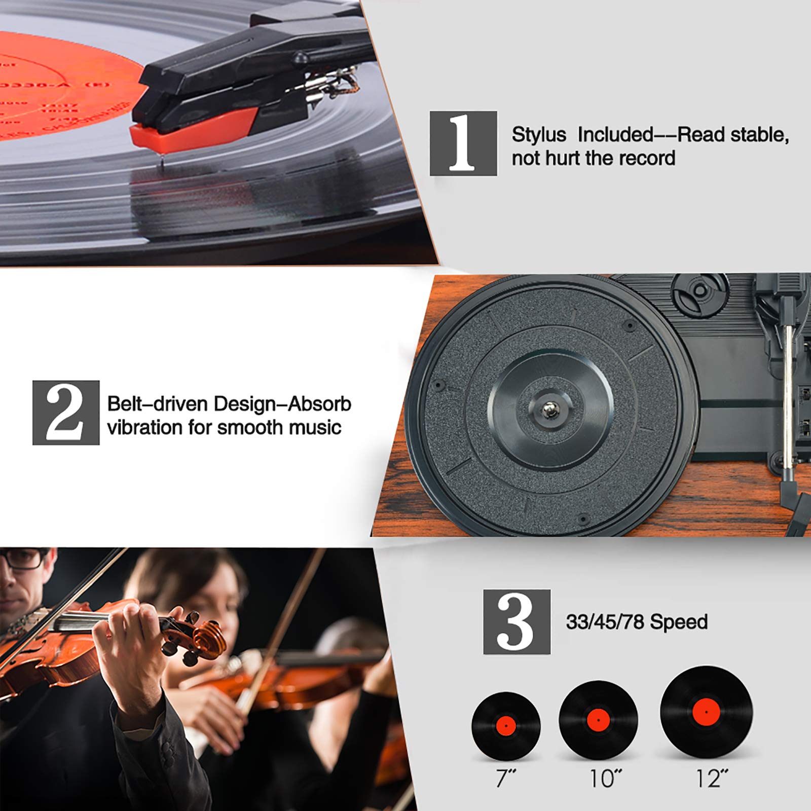 Wireless Vinyl Record Player - From Where - 
