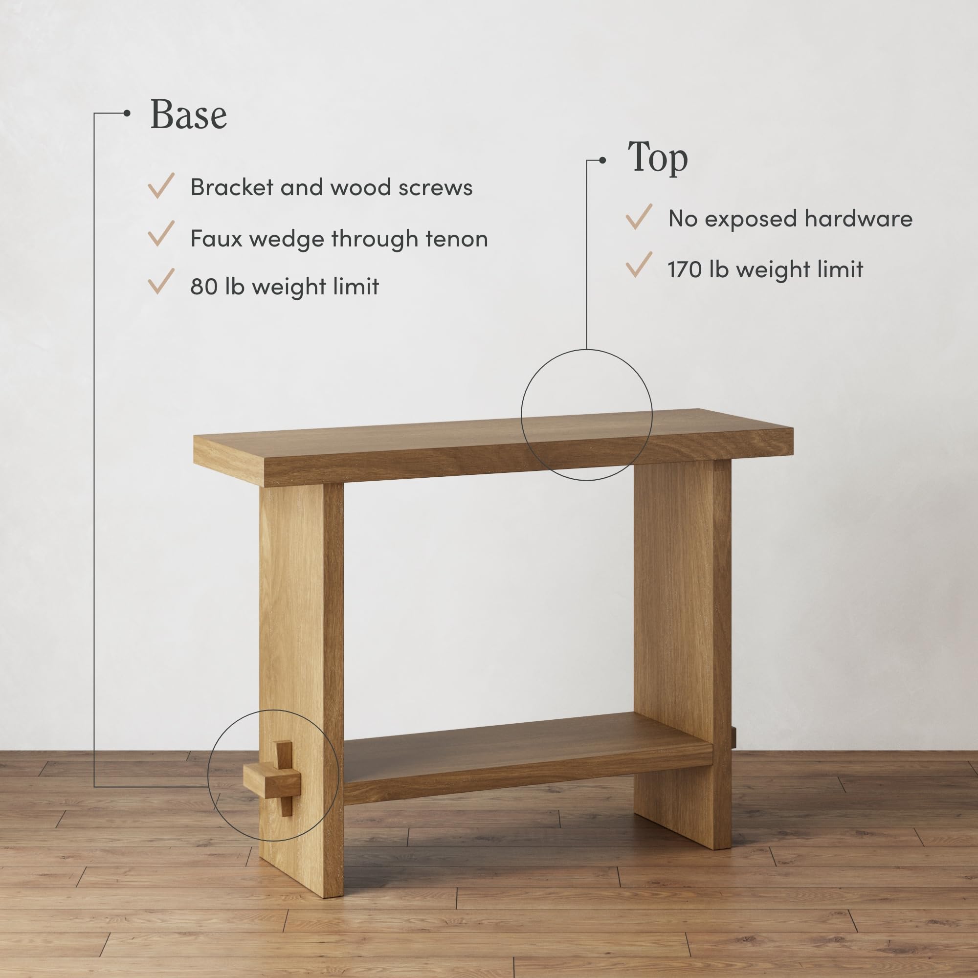 Wood Accent Storage Console Sofa Table - From Where - 