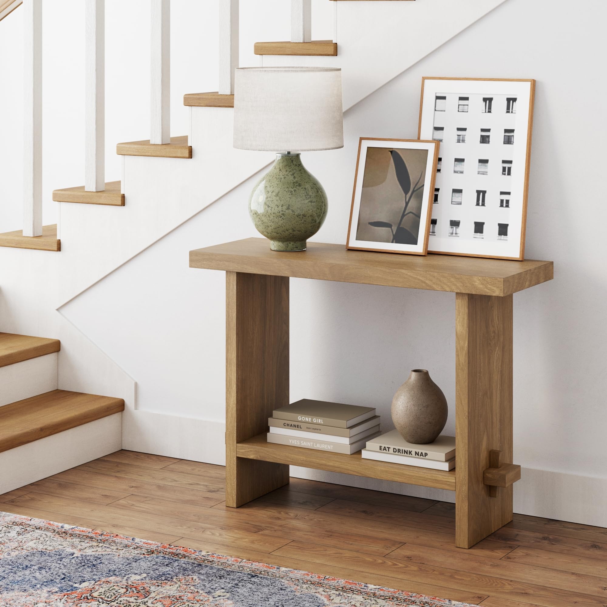 Wood Accent Storage Console Sofa Table - From Where - 