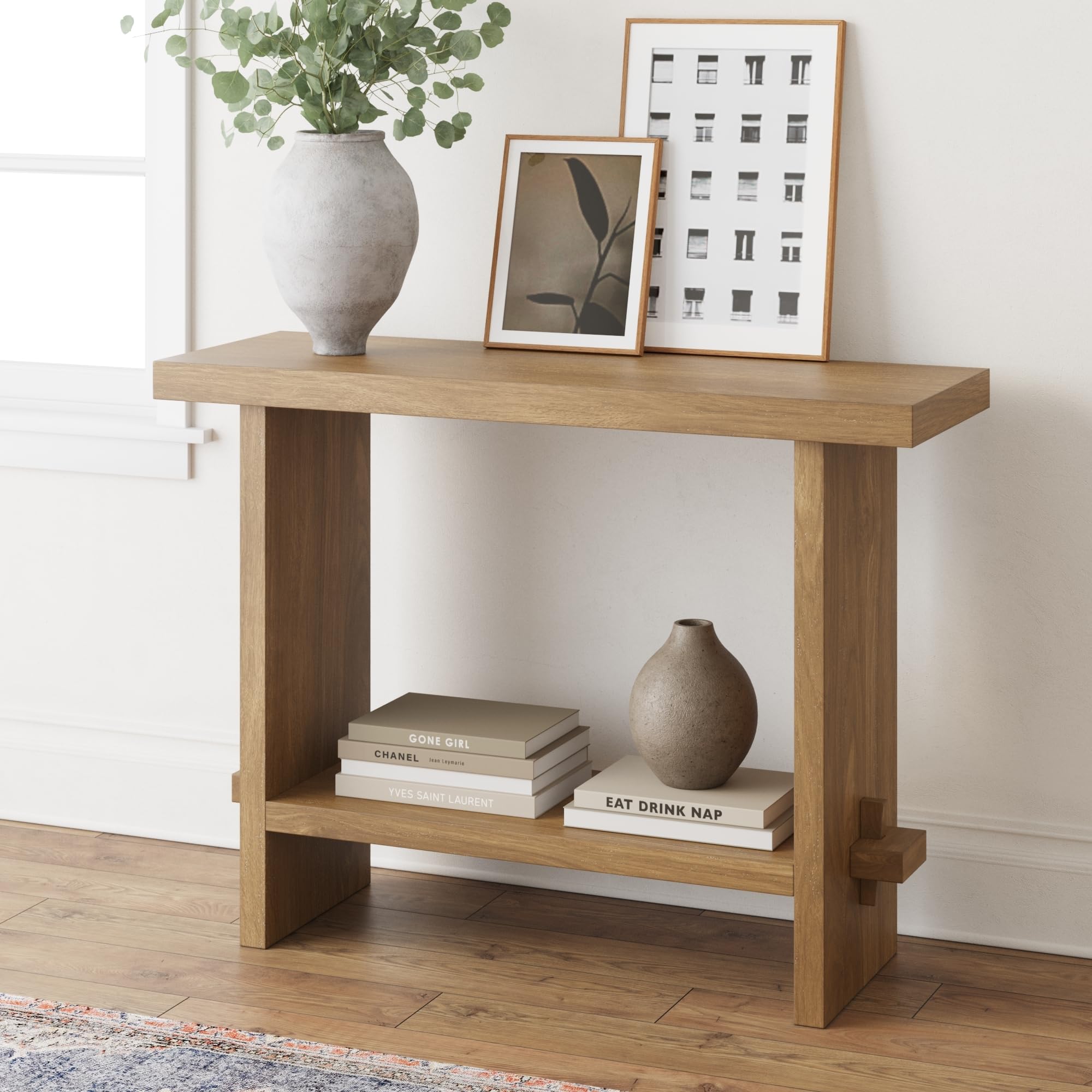 Wood Accent Storage Console Sofa Table - From Where - 