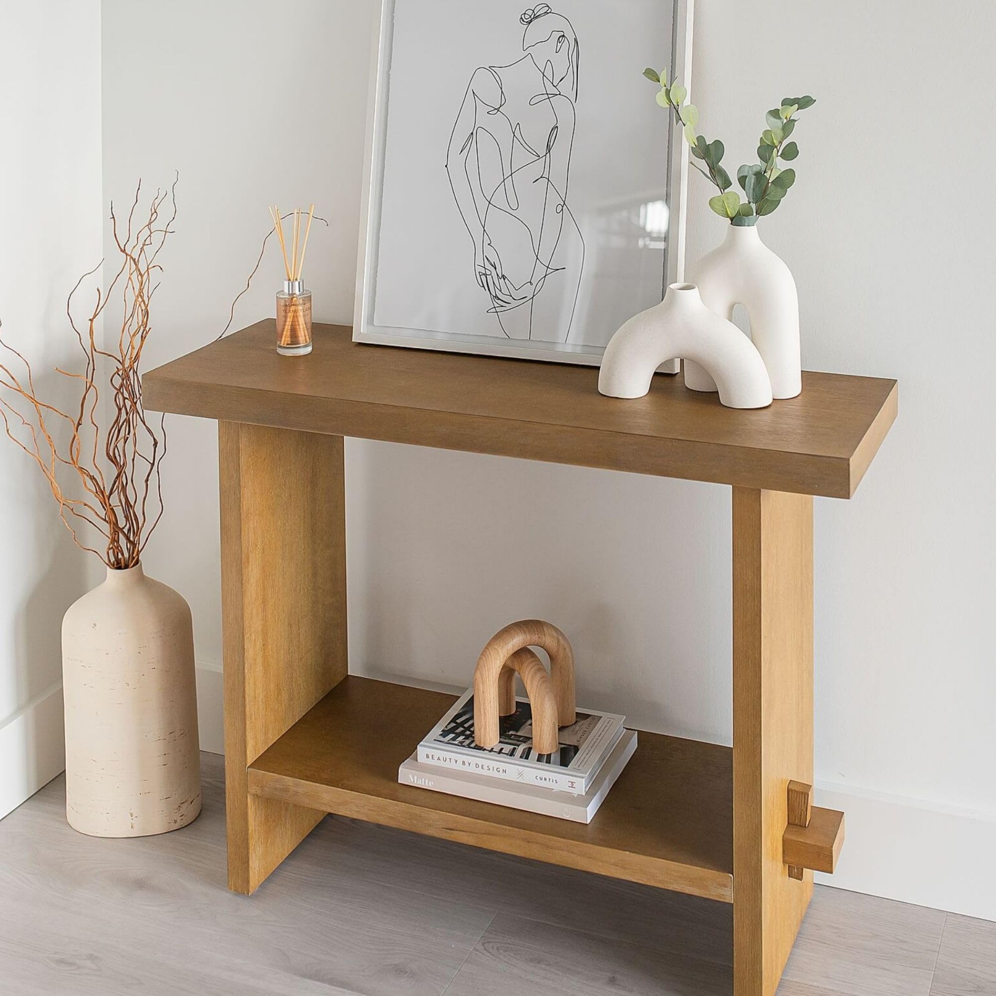 Wood Accent Storage Console Sofa Table - From Where - 