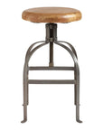 Wood and Metal Adjustable Swivel Stool - From Where - 