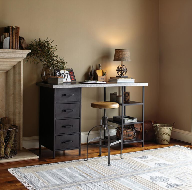 Wood and Metal Adjustable Swivel Stool - From Where - 