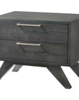 Wood and Stainless Steel Nightstand - From Where - 