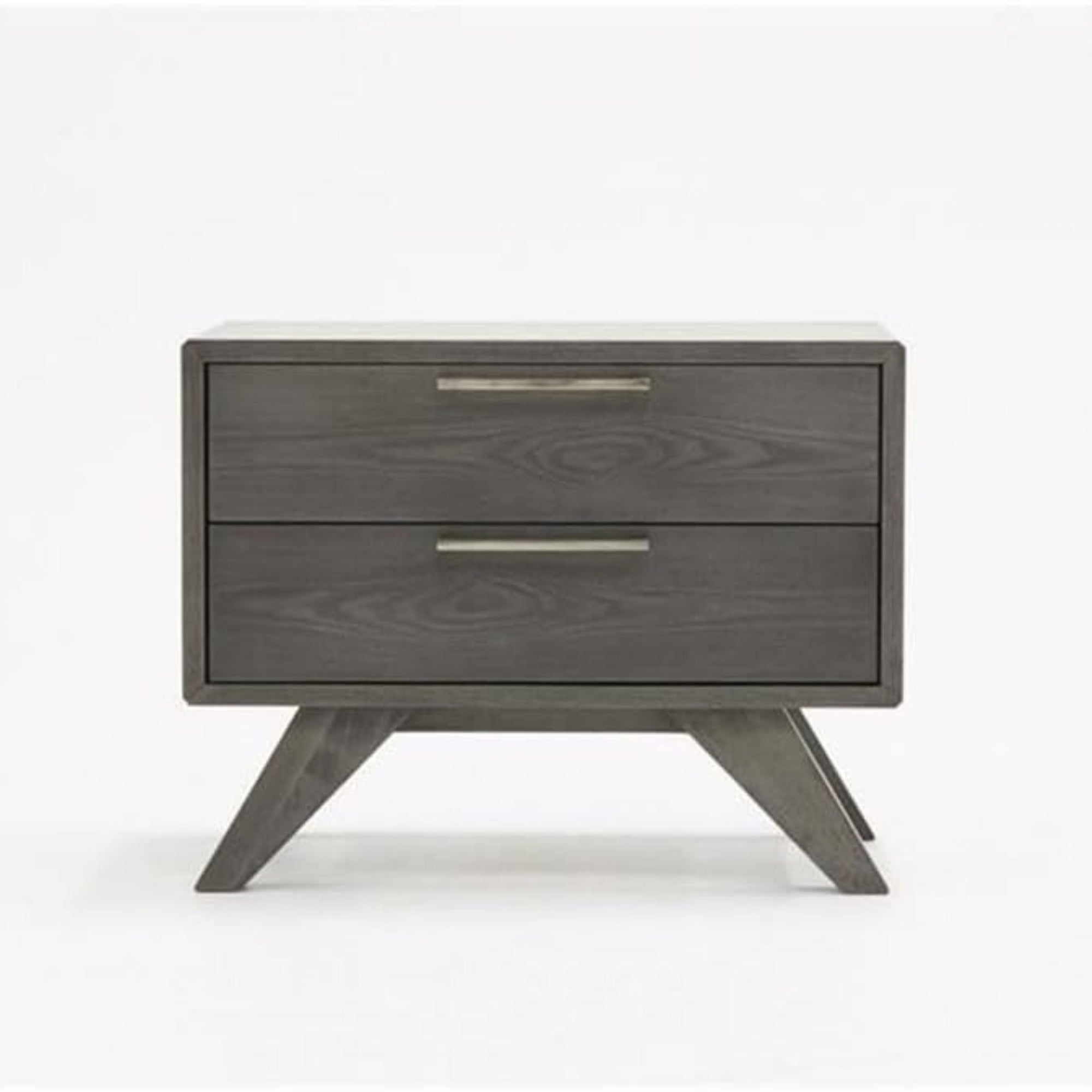 Wood and Stainless Steel Nightstand - From Where - 