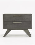 Wood and Stainless Steel Nightstand - From Where - 