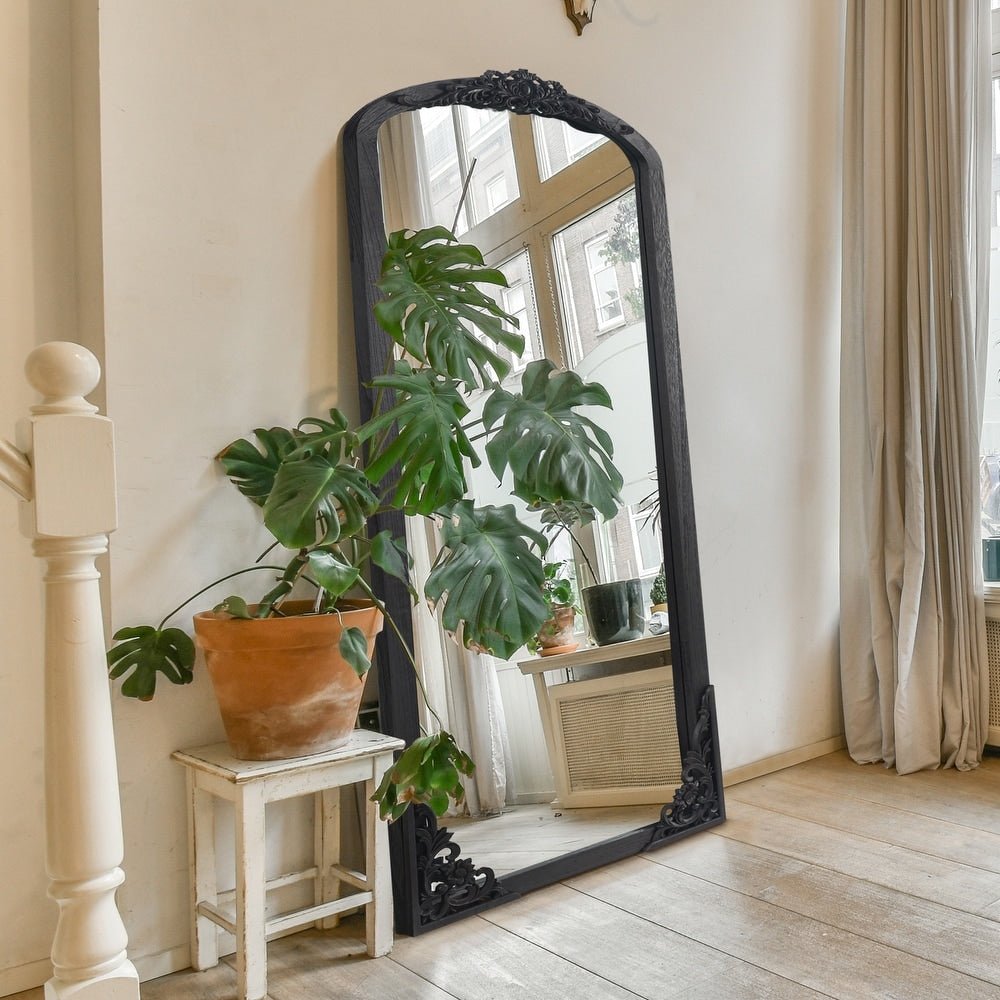 Wood Arched Standing Mirror Wall Mirror - From Where - 