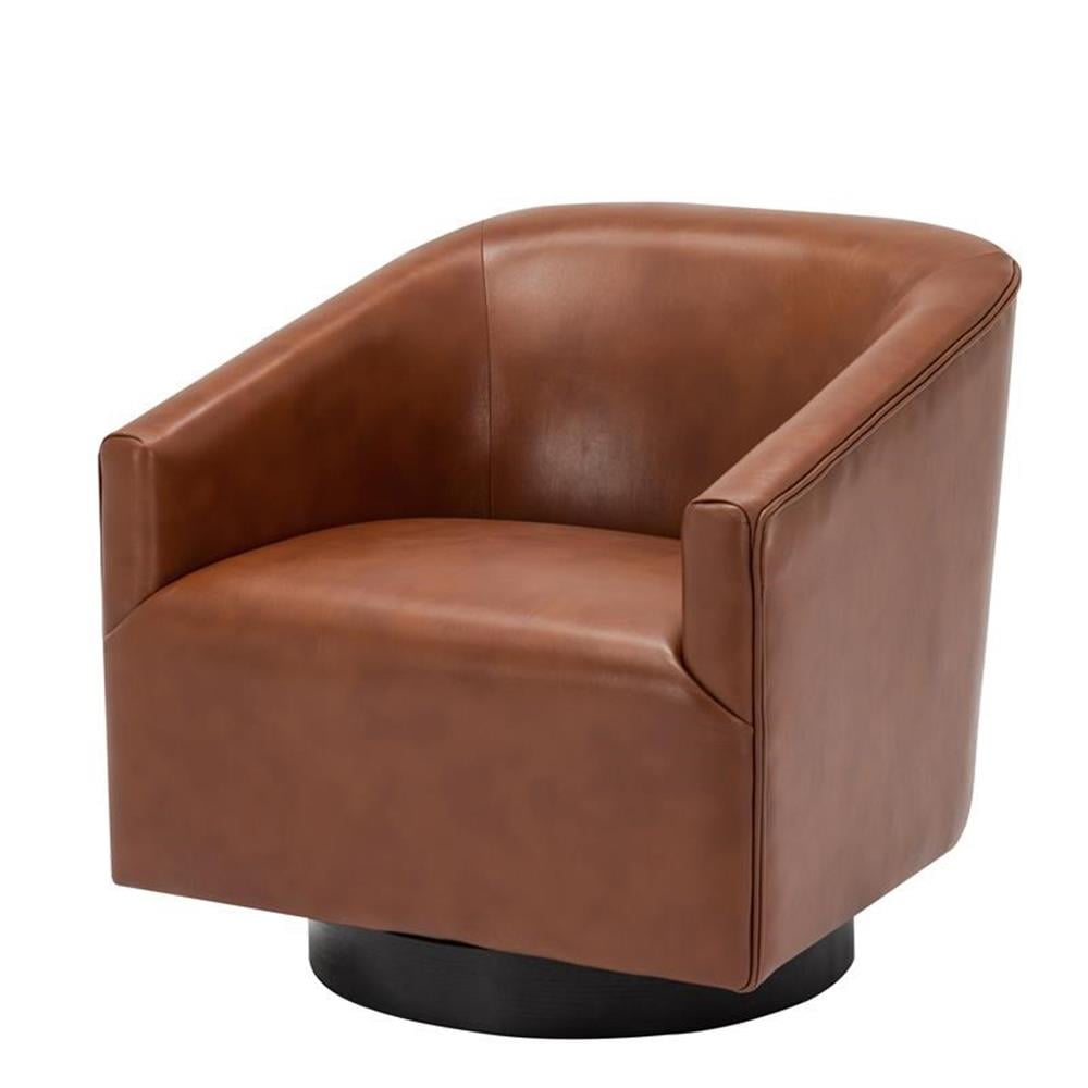 Wood Base Swivel Accent Chair - From Where - 