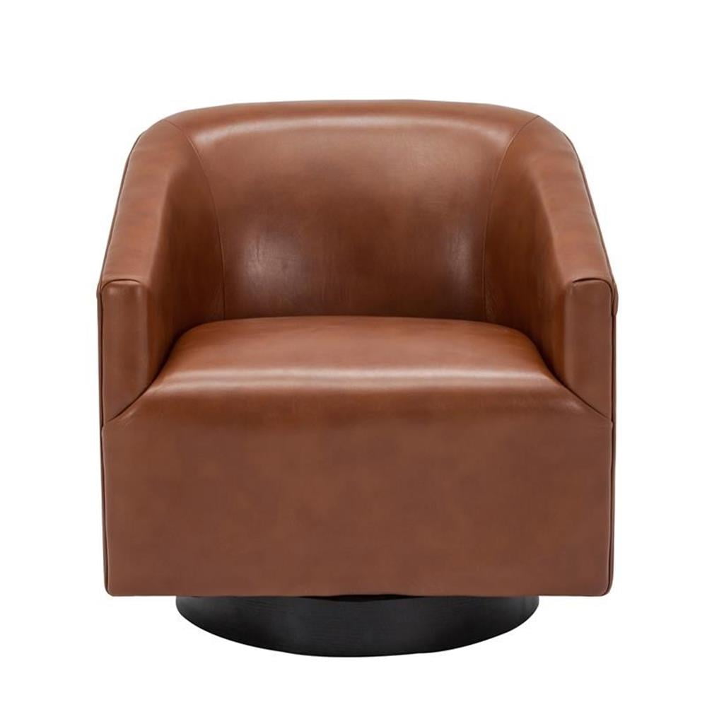 Wood Base Swivel Accent Chair - From Where - 