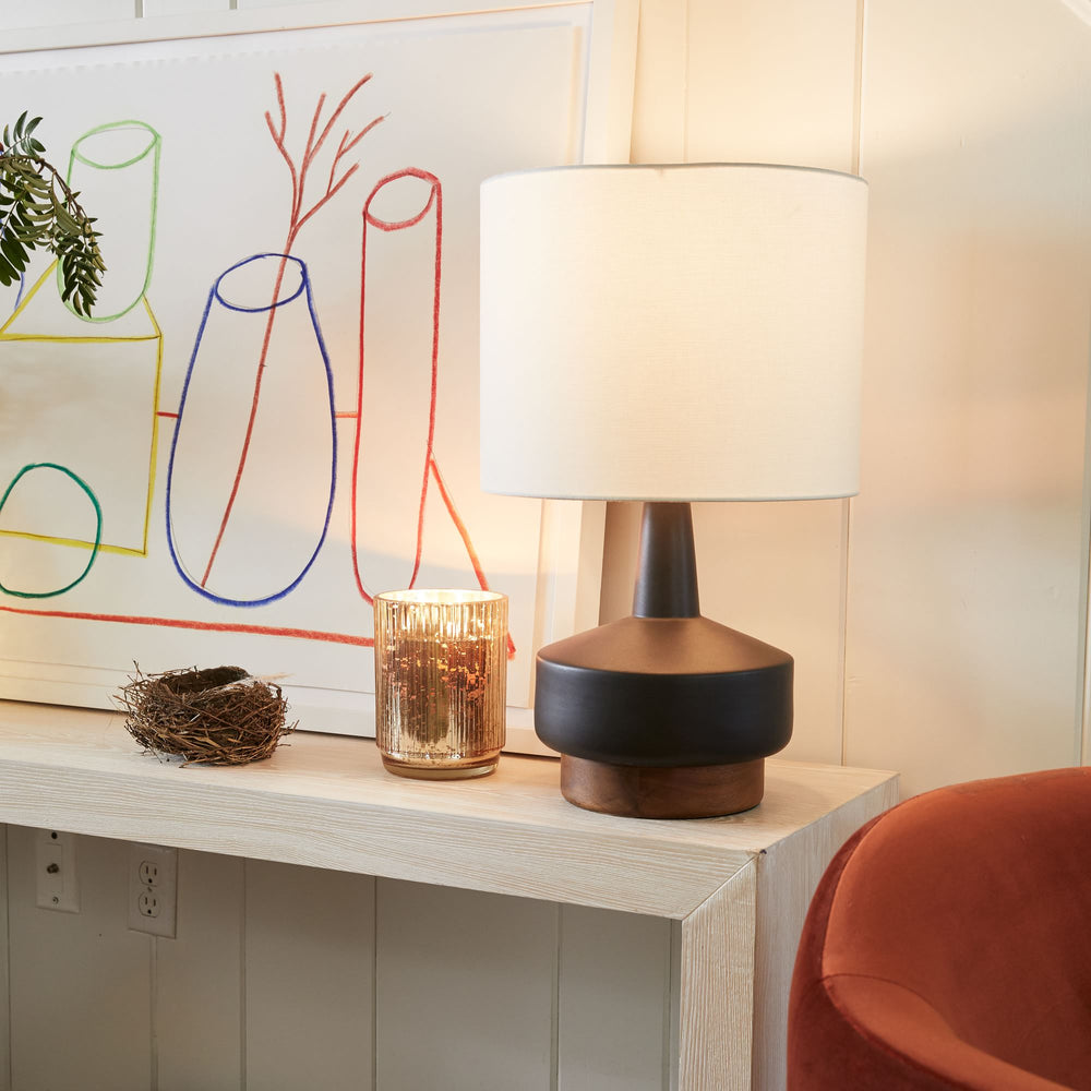 Wood &amp; Ceramic Table Lamp (22") - From Where - Living Room