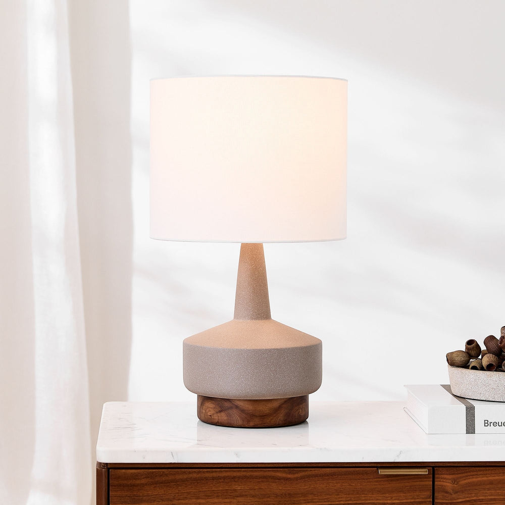 Wood &amp; Ceramic Table Lamp - From Where Finds -