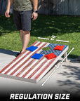 Wood Cornhole Set - Vintage Wood Designs - American Flag - From Where - 
