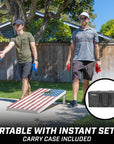 Wood Cornhole Set - Vintage Wood Designs - American Flag - From Where - 