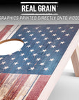 Wood Cornhole Set - Vintage Wood Designs - American Flag - From Where - 