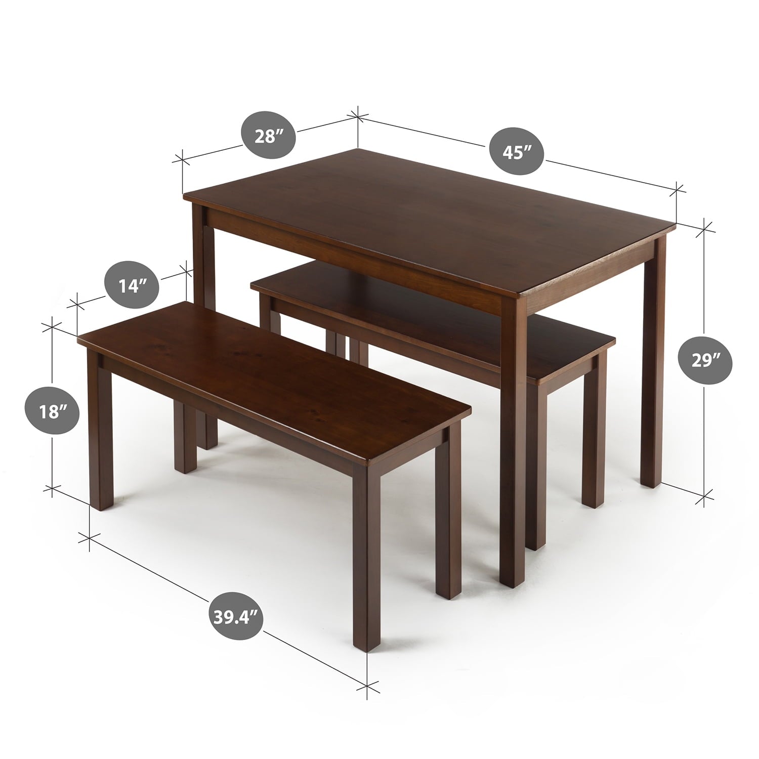 Wood Dining Table 2 Benches - From Where - 