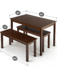 Wood Dining Table 2 Benches - From Where - 
