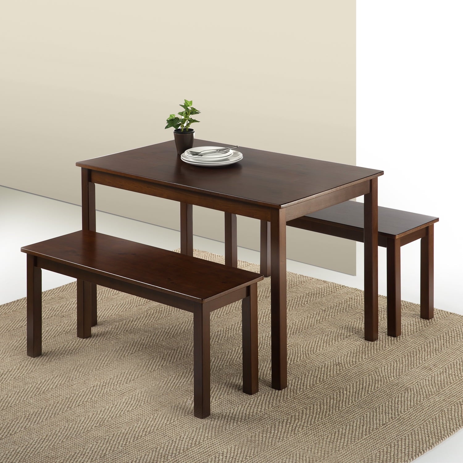 Wood Dining Table 2 Benches - From Where - 