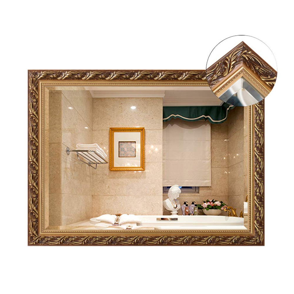 Wood Frame Retro Hanging Accent Mirror - From Where - 