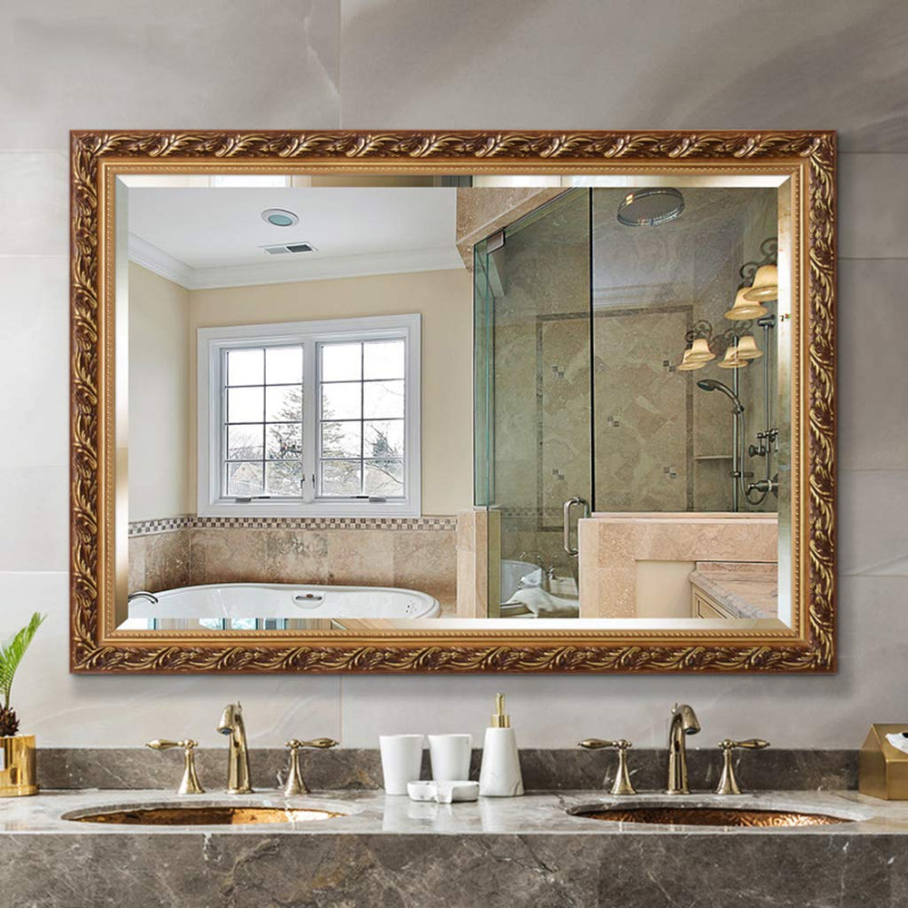 Wood Frame Retro Hanging Accent Mirror - From Where - 