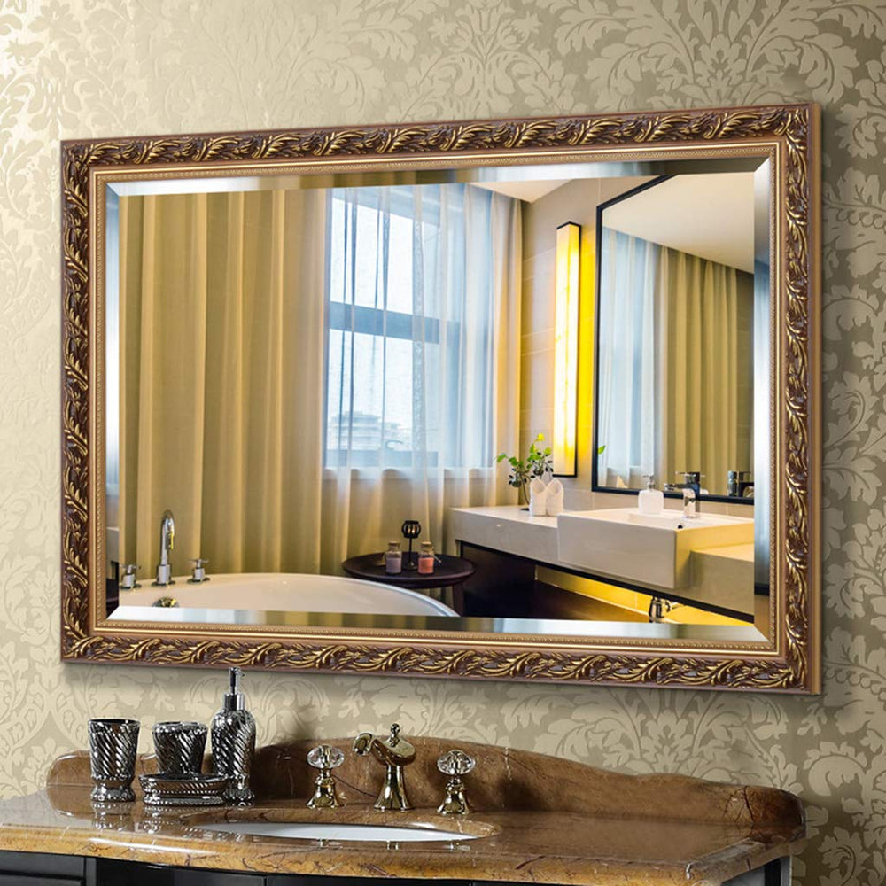 Wood Frame Retro Hanging Accent Mirror - From Where - 
