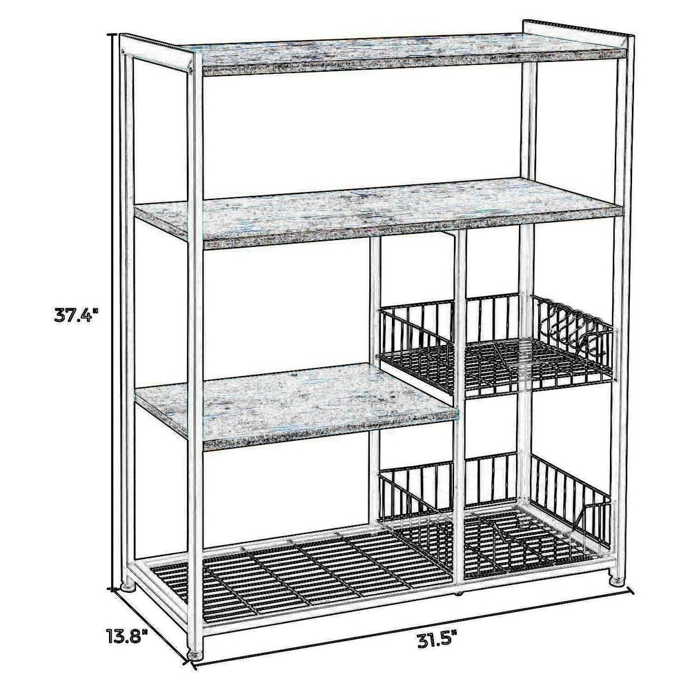 Wood Metal Frame Bakers Rack - From Where - 
