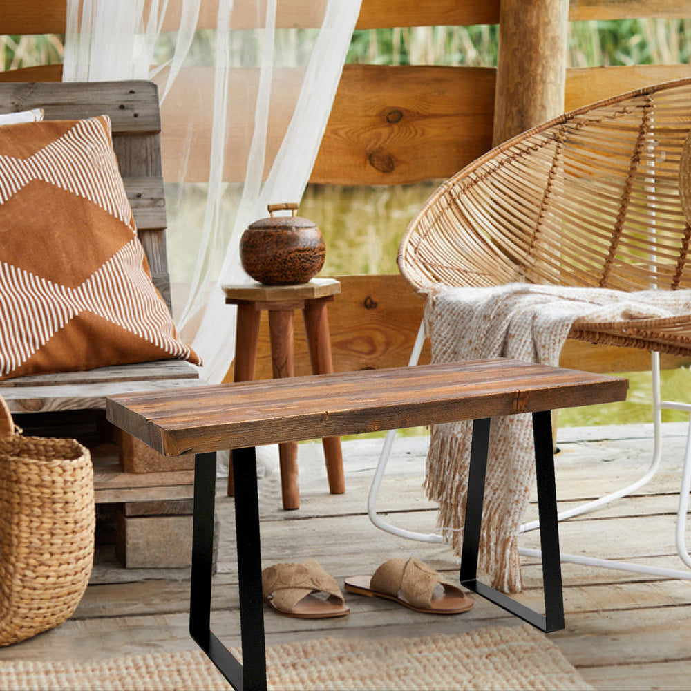 Wood Rectangle Entryway Bench - From Where - 