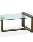 Wood Rectangle Glass Coffee Table - From Where - 