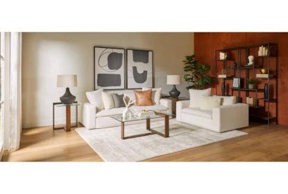 Wood Rectangle Glass Coffee Table - From Where - 
