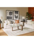 Wood Rectangle Glass Coffee Table - From Where - 