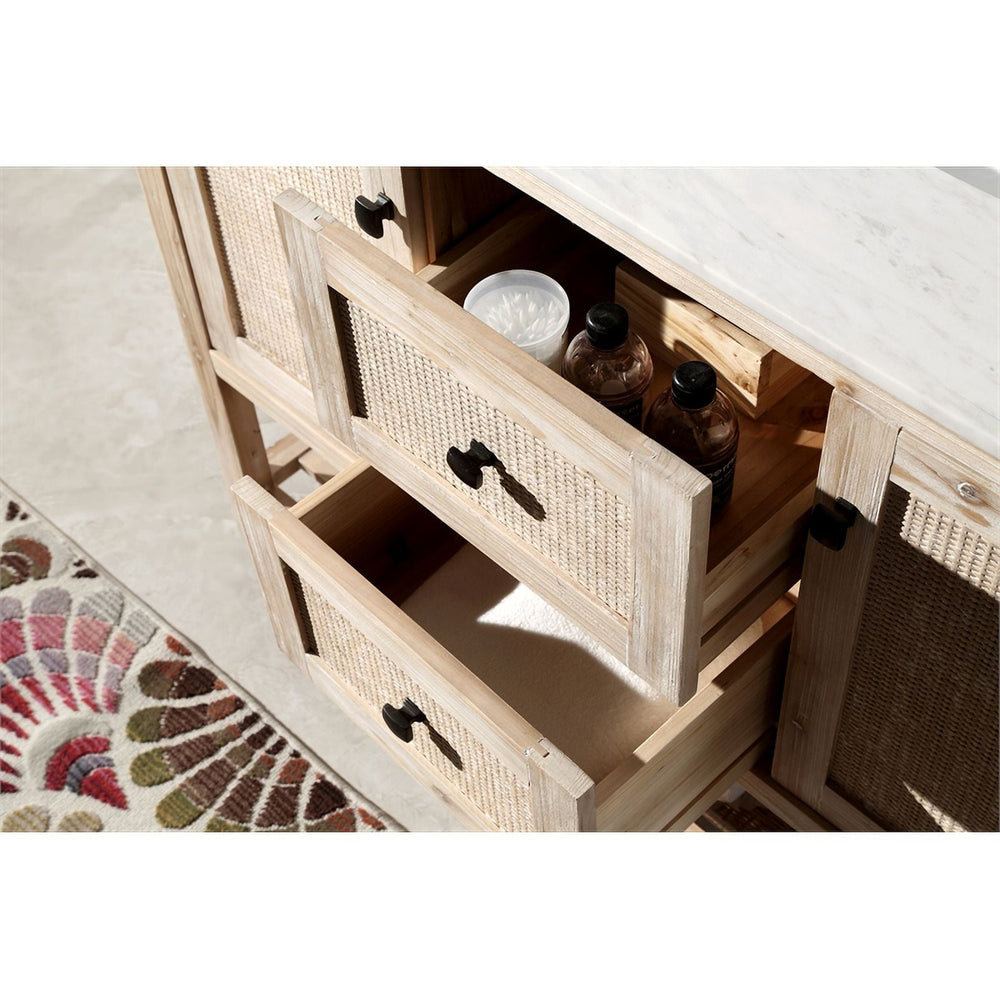 Wood Sink Vanity with Marble Top - From Where - 