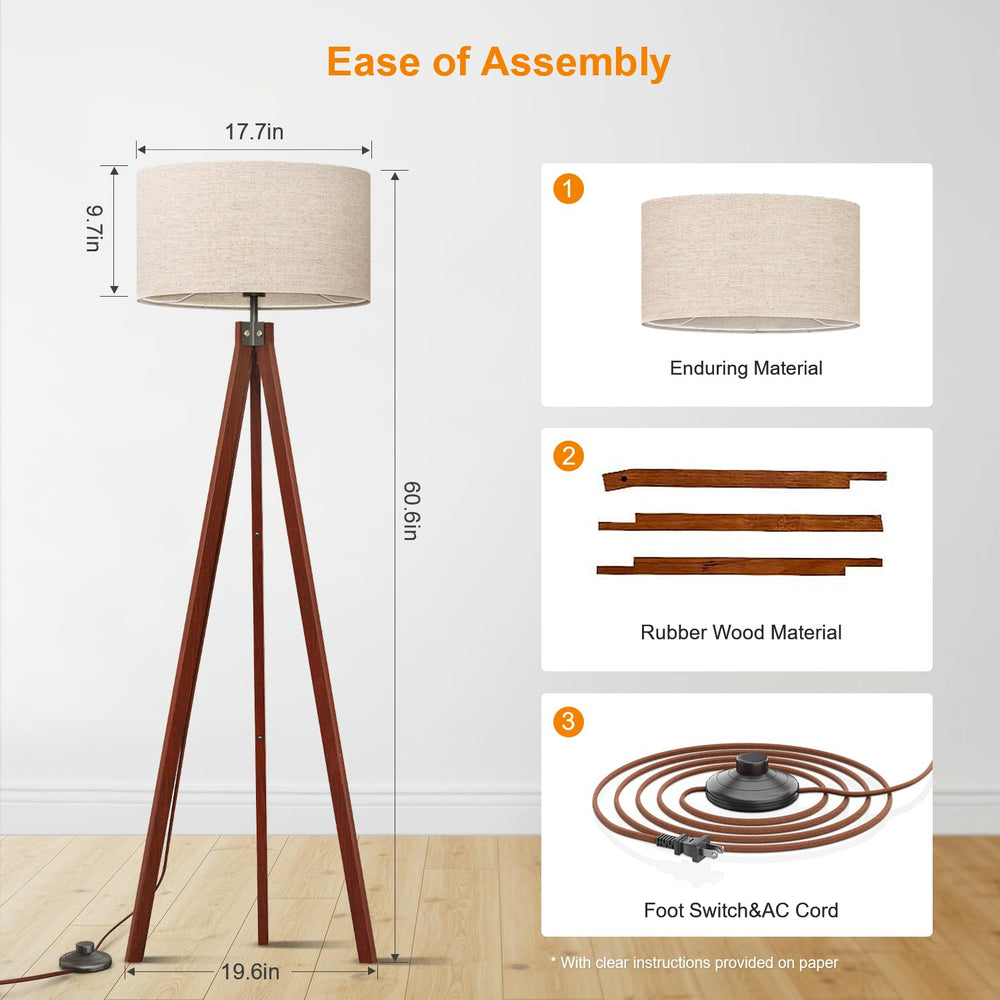 Wood Tripod Floor Lamp - From Where - 