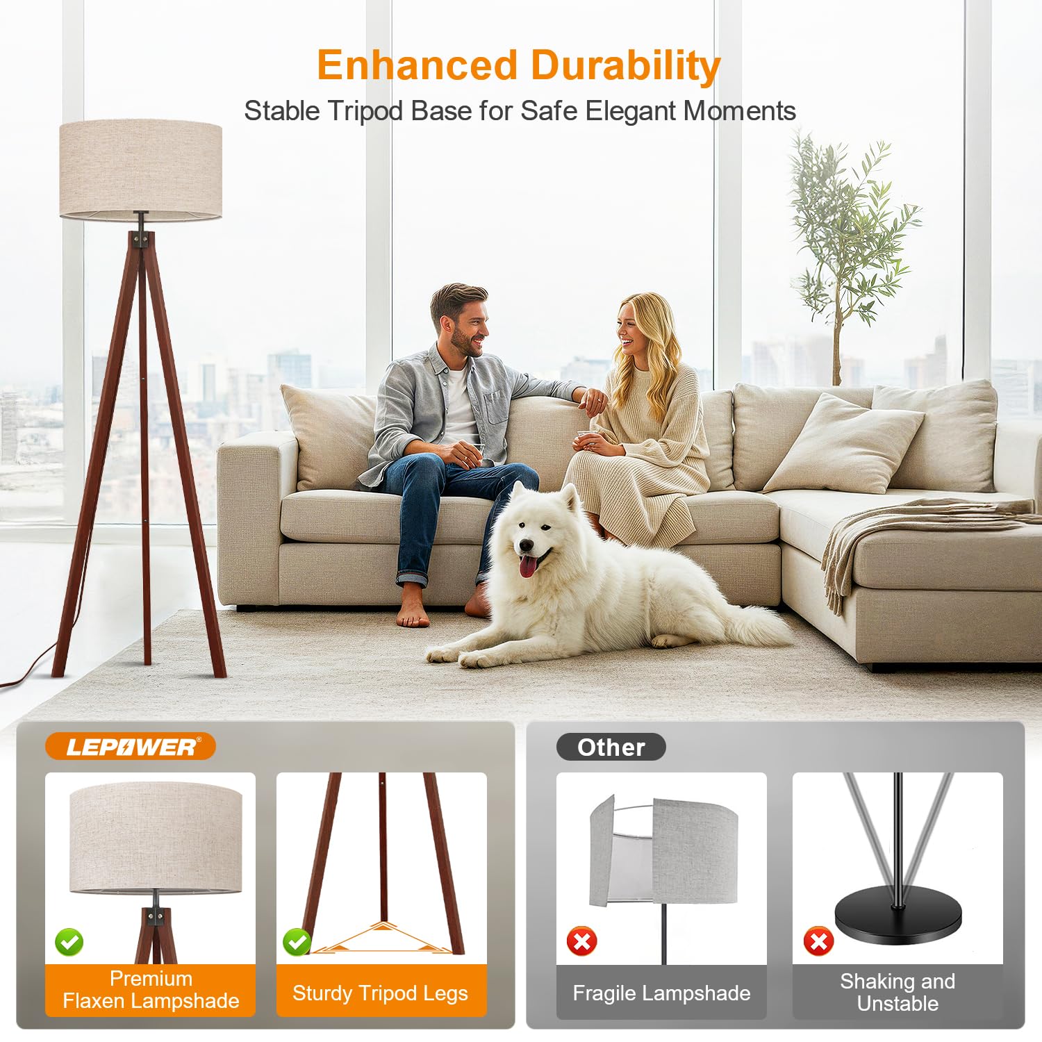 Wood Tripod Floor Lamp - From Where - 