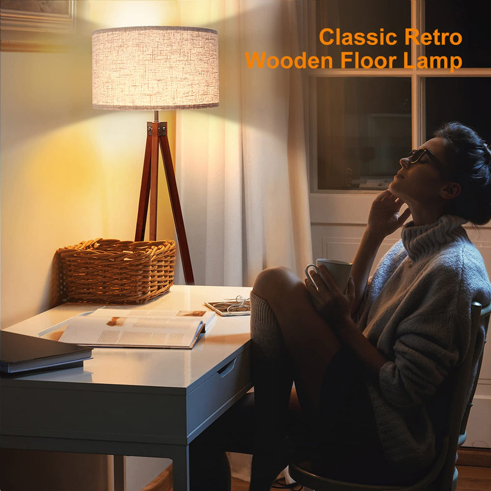 Wood Tripod Floor Lamp - From Where - 